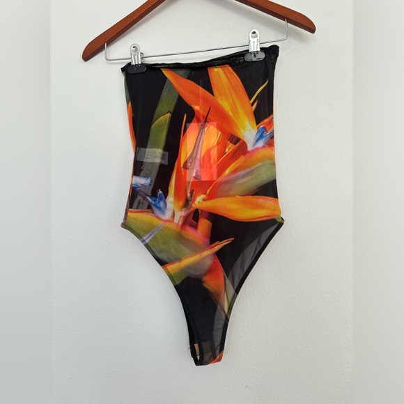 ZARA NWT* STRAPLESS MESH BODYSUIT TUBE TOP SZ SMALL - Picture 5 of 7